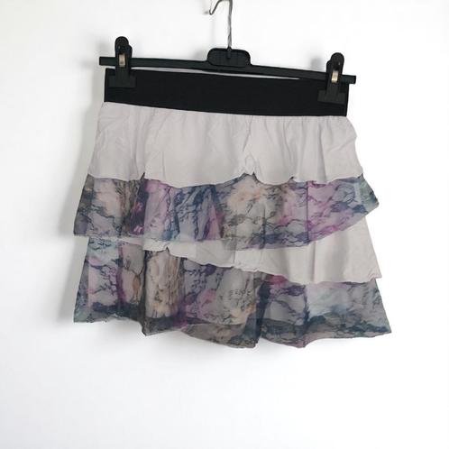Mini rok met laagjes van kant wit L/XL, Kleding | Dames, Rokken, Nieuw, Maat 42/44 (L), Wit, Boven de knie, Verzenden