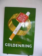 EMAILLE RECLAMEBORD"GULDENRING SIGARETTEN"UIT JAREN 50, Ophalen of Verzenden, Gebruikt, Reclamebord