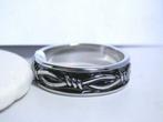 Roestvrij stalen ring met prikkeldraad motief - OPRUIMING!, Ophalen of Verzenden, Nieuw, IJzer of Staal, Dame of Heer
