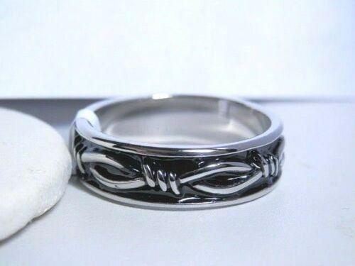 Roestvrij stalen ring met prikkeldraad motief - OPRUIMING!, Handtassen en Accessoires, Ringen, Nieuw, Dame of Heer, IJzer of Staal