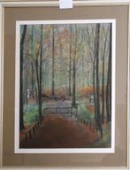 Pastel op papier onder glas – Gesigneerd rechtsonder, Antiek en Kunst, Ophalen