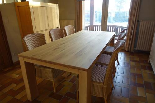 Volledige eetplaats massief eik, Huis en Inrichting, Complete eetkamers, Gebruikt, Ophalen