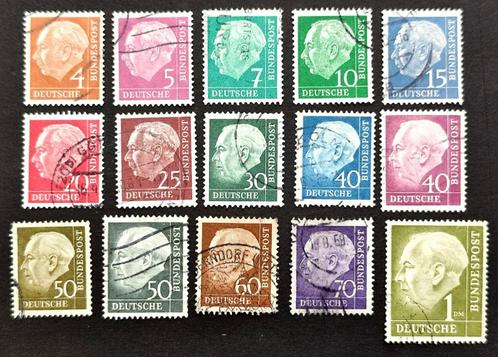 BRD: 15X Theodore Heuss 1954, Timbres & Monnaies, Timbres | Europe | Allemagne, Affranchi, RFA, Enlèvement ou Envoi