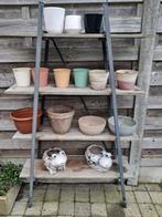 Plantenrek met bloempotjes, Tuin en Terras, Ophalen, Gebruikt, Overige materialen
