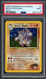 Brock's Rhydon Holo PSA 9 - 2/132 - Gym Heroes 2000, Hobby en Vrije tijd, Verzamelkaartspellen | Pokémon, Verzenden, Zo goed als nieuw