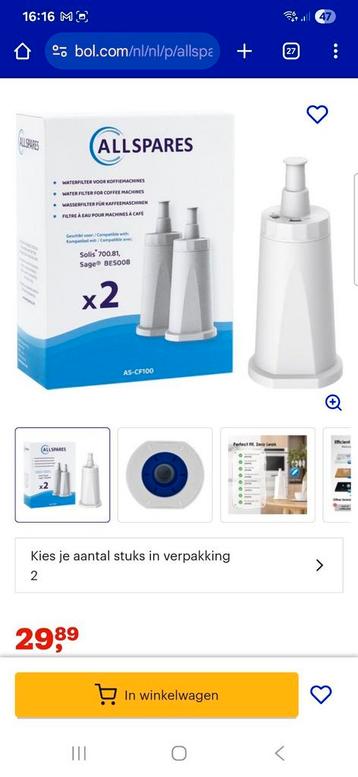 Koffiemachine filters  beschikbaar voor biedingen