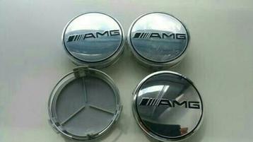 Mercedes Benz Amg naafdoppen dia 75 mm zwart/zilver beschikbaar voor biedingen