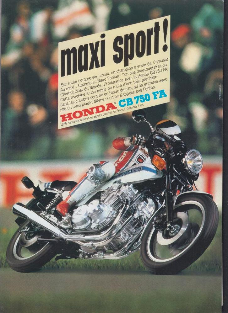 1980 Moto Honda CB 750 FA brochure publicitaire collection, Boeken, Motoren, Gelezen, Verzenden