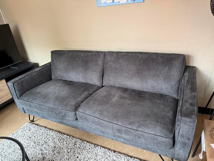 Zetel en aparte zetel, Huis en Inrichting, Zetels | Zetels, Zo goed als nieuw, Rechte bank, 200 tot 250 cm, Minder dan 75 cm, Stof