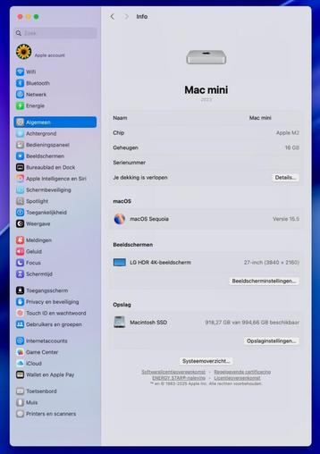 Apple Mac Mini (2023) M2 (8 core CPU/10 core GPU) 16GB/1TB beschikbaar voor biedingen