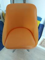 vintage retro oranje kuipzetel 2stuks, Huis en Inrichting, Ophalen, Gebruikt, Leer