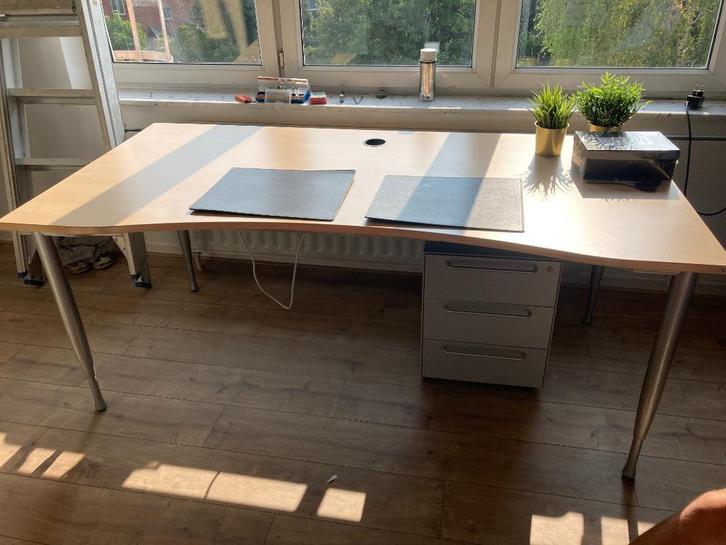 Prof bureau beuk motief, verstelbaar, Huis en Inrichting, Bureaus, Gebruikt, Bureau, In hoogte verstelbaar, Ophalen