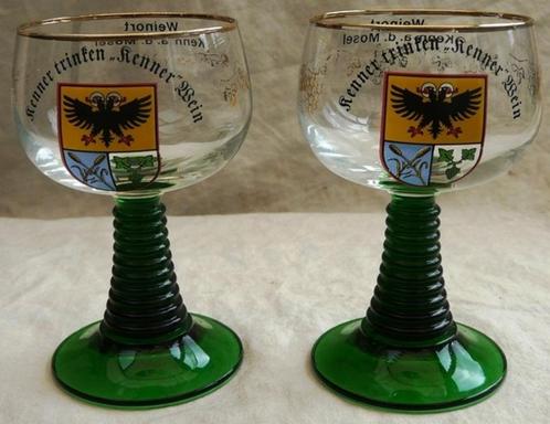 Set Wijnglazen, Kenner Wein, Weinort Kenn a.d. Mosel, 1970s., Verzamelen, Glas en Drinkglazen, Gebruikt, Overige typen, Ophalen of Verzenden