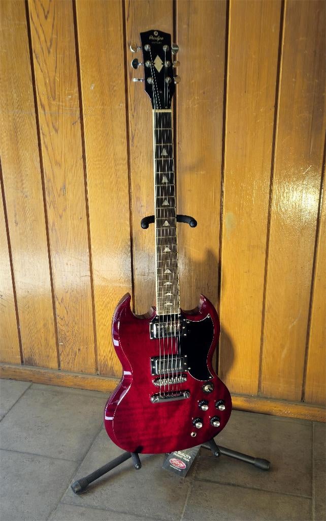 Prodipe GS300 WineRed, Muziek en Instrumenten, Snaarinstrumenten | Gitaren | Elektrisch, Ophalen, Gebruikt, Solid body, Overige merken