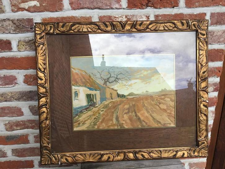 Pastel-De Heem E(Eugene)55x46cm-achter glas, Antiek en Kunst, Kunst | Schilderijen | Klassiek, Ophalen