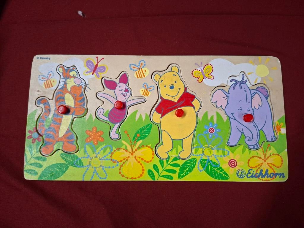 Houten puzzel : noppenpuzzel  winnie de pooh / Eichhorn, Kinderen en Baby's, Ophalen of Verzenden