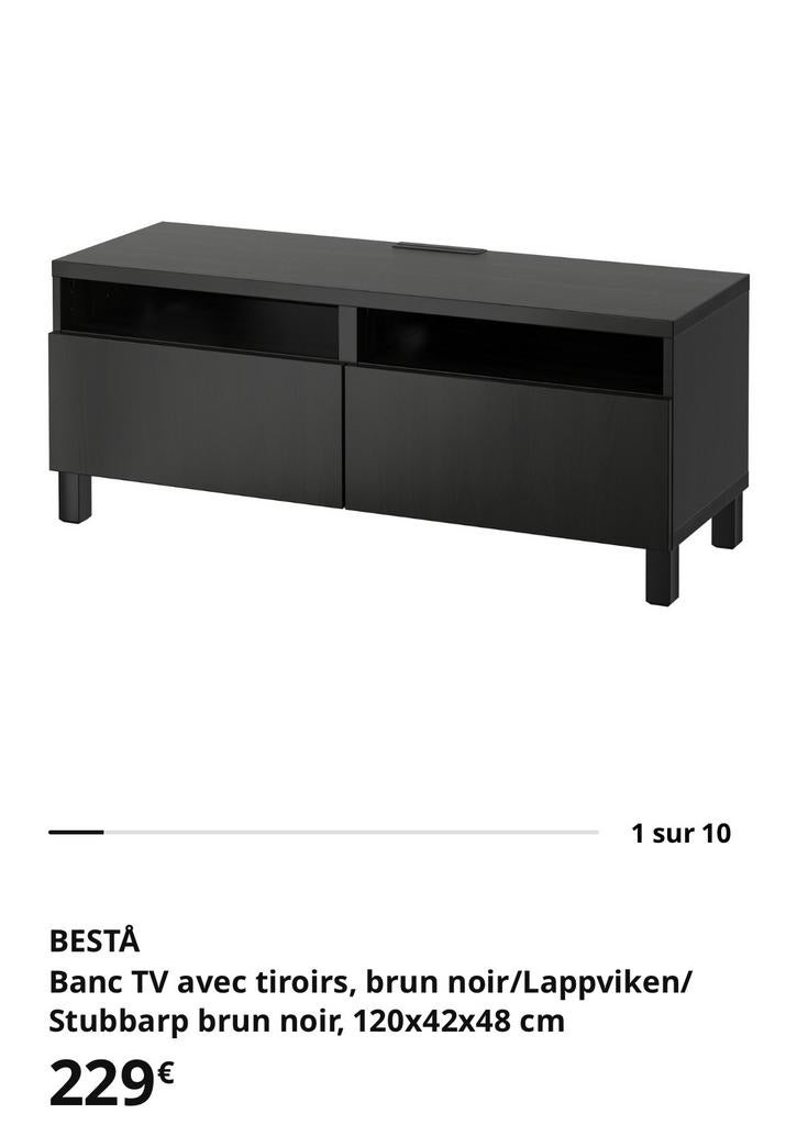 Banc TV avec tirois ikea, Maison & Meubles, 25 à 50 cm, Moins de 100 cm, 100 à 150 cm, Enlèvement