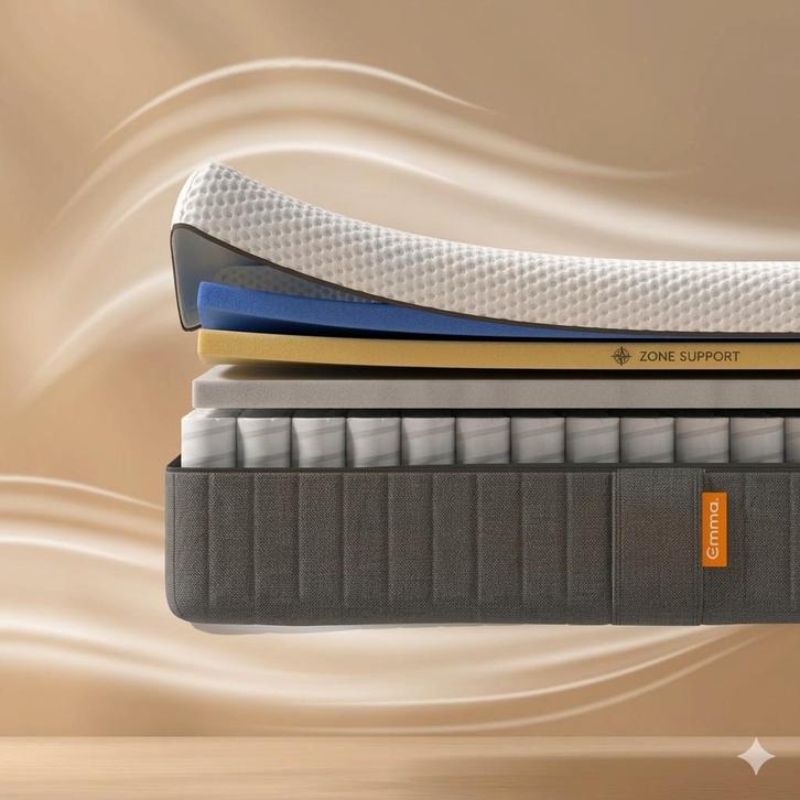 Matelas Emma Hybride 2, Huis en Inrichting, Slaapkamer | Matrassen en Bedbodems, Matras, 160 cm, 200 cm, Tweepersoons