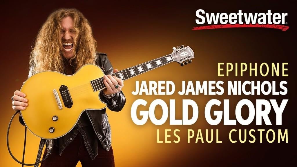 Epiphone Jared James Nichols "Gold Glory" Les Paul + Case, Ophalen of Verzenden, Zo goed als nieuw, Solid body, Epiphone
