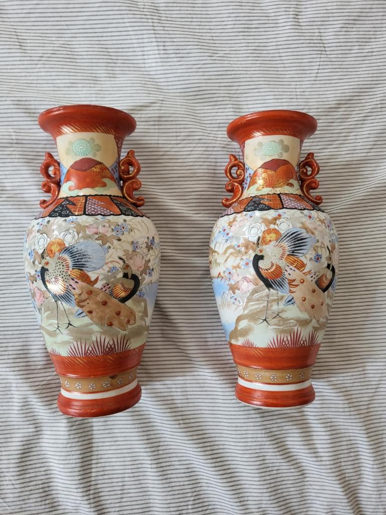 Paire de Vases Kutani Japon XIXme, Enlèvement ou Envoi