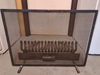scherm open haard + bijhorende asbak met gietijzeren rooster, Ophalen, Gebruikt, Inbouwhaard, Houthaard