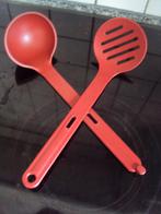 Tupperware, grote pollepel en schuimspaan, retro kleur, Ophalen of Verzenden