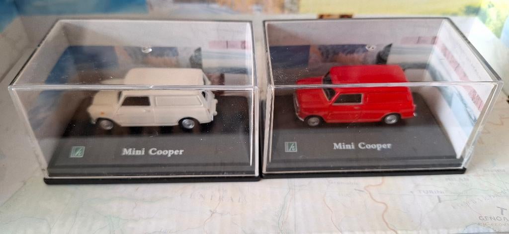 Lot 2x MINI AUSTIN VAN Mk2 1/76 CARARAMA Neuf + Perplex Box, Ophalen of Verzenden, Nieuw, Auto