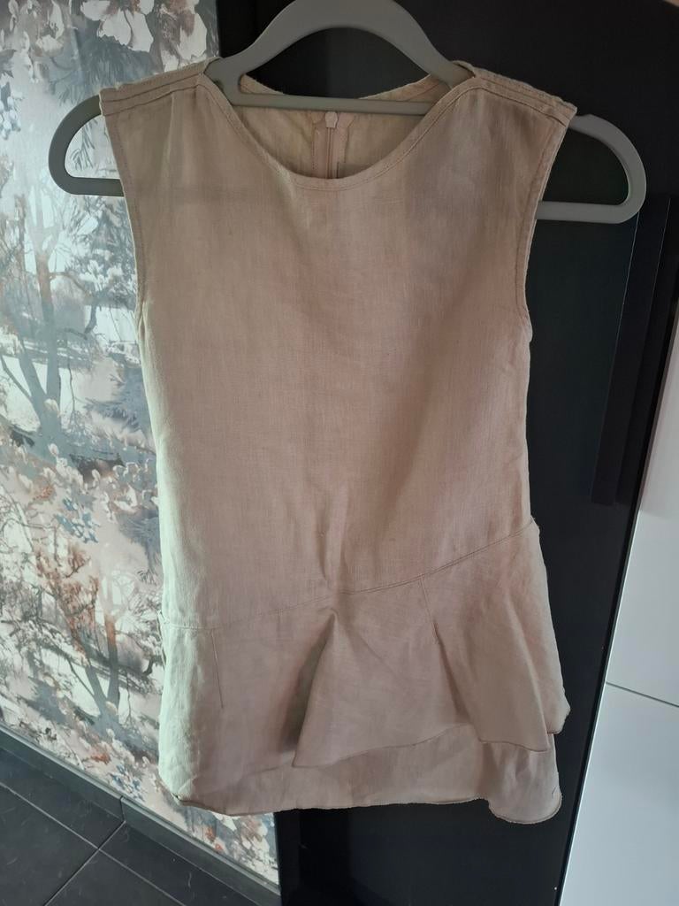 Beige linnen jurk, de jurken van Eliane en Léna Communion, Les robes Eliane et Lena, Meisje, Ophalen of Verzenden, Zo goed als nieuw