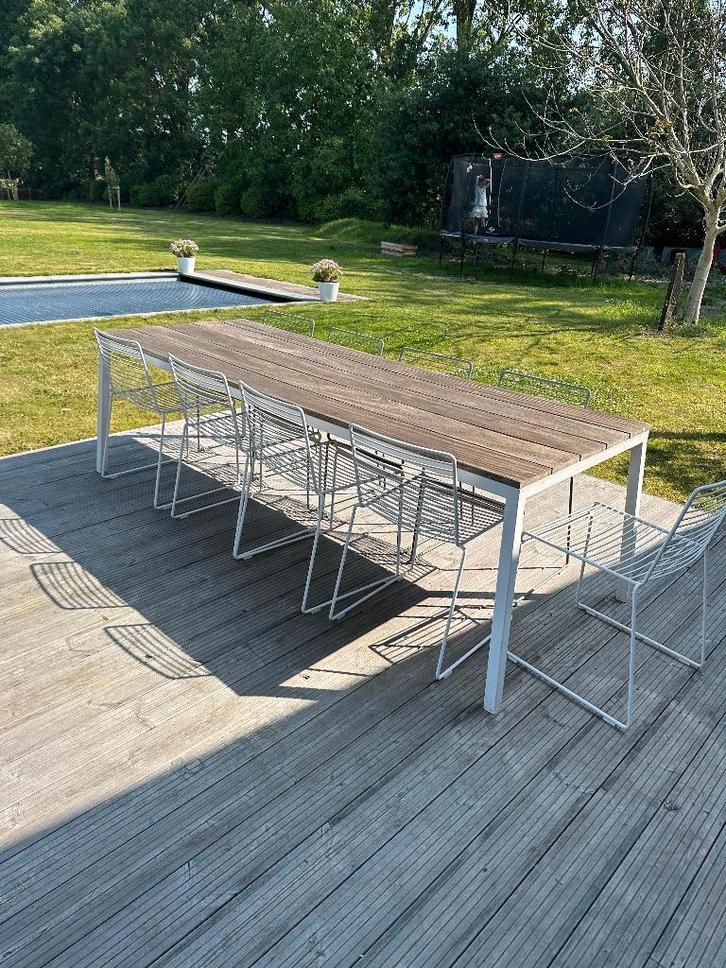 Buitentafel 240cm en 8 HAY stoelen, Jardin & Terrasse, Tables de jardin, Utilisé, Rectangulaire, Bois, Enlèvement