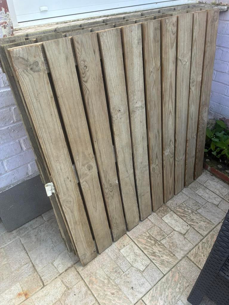 4 Dalles en bois 1m, Enlèvement, Utilisé, Bois