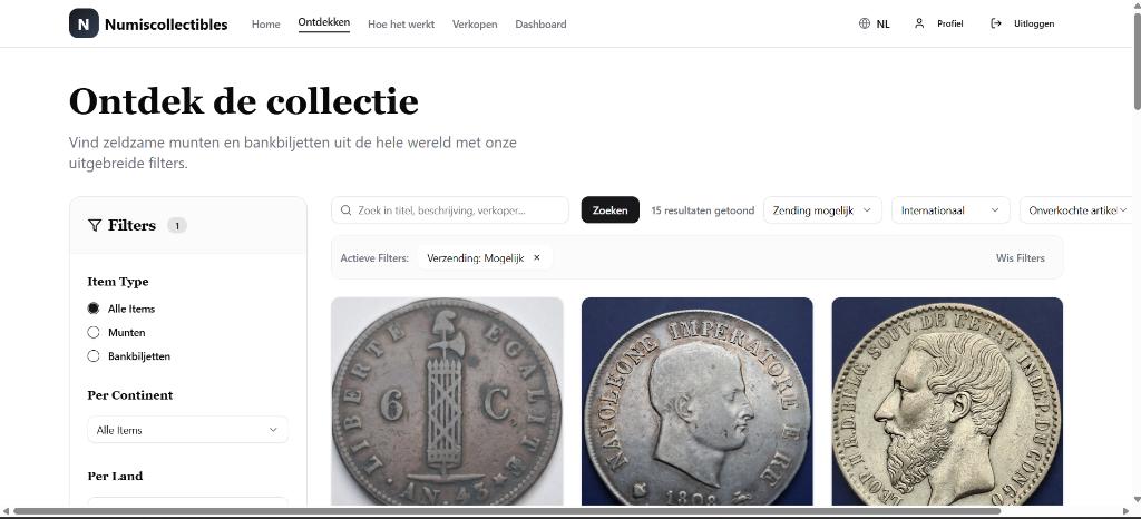 Numis collectibles Achat de pièces et de billets, Enlèvement