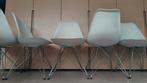 6 sièges baquets blancs en bon état, Maison & Meubles, Chaises, Métal, Comme neuf, Enlèvement, Cinq, Six Chaises ou plus