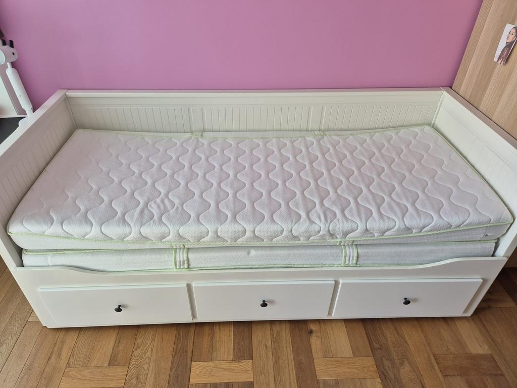 Double lit ikea avec matelas, Ophalen, Wit, Overige typen, Tweepersoons