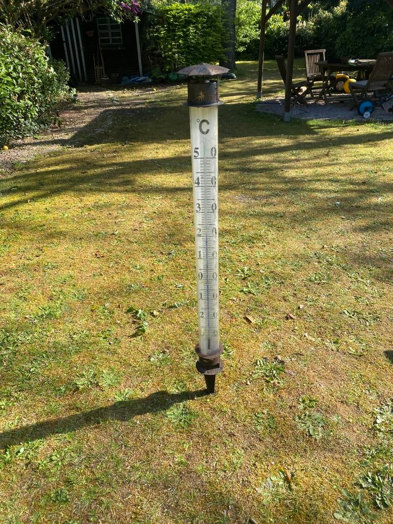 Grote decoratieve tuinthermometer-eyecatcher, Ophalen, Gebruikt