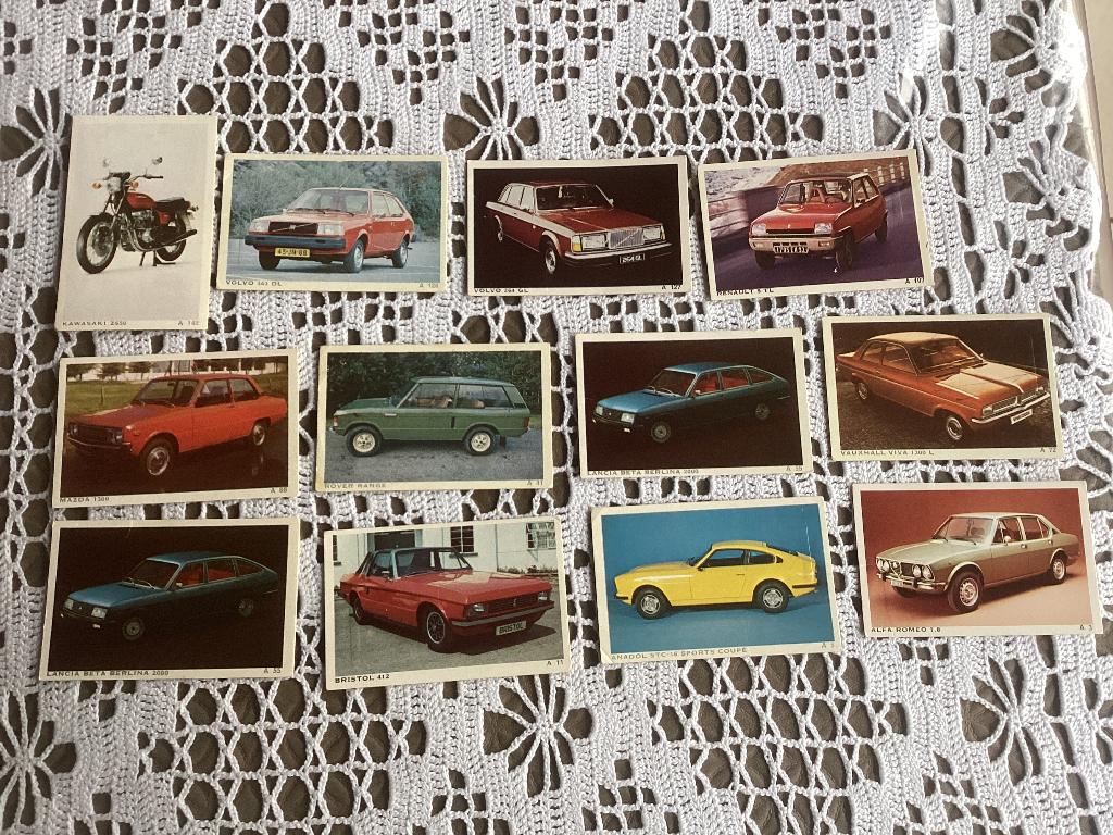 12 chromos prenten DANDY chewing gum auto’s motos, Ophalen of Verzenden, Gebruikt