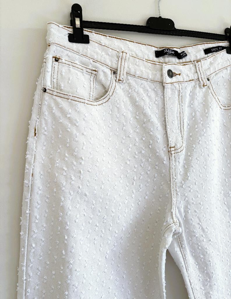 Jaded London “Skate Fit” Jeans – Witte Textuur –W34 L30, Kleding | Dames, Spijkerbroeken en Jeans, Zo goed als nieuw, W33 - W36 (confectie 42/44)