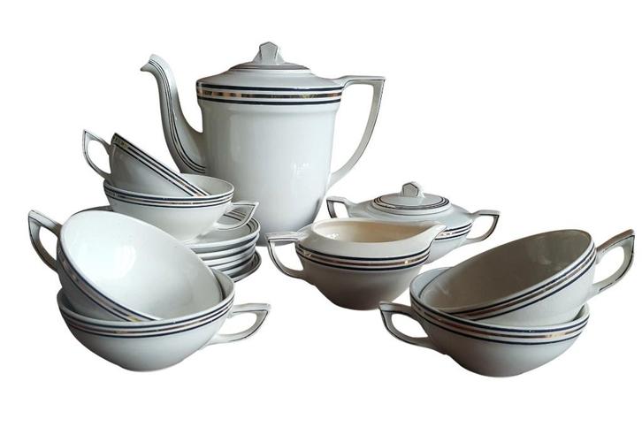 service à café  Art Deco céramique Manufacture de Nimy, Antiquités & Art, Antiquités | Céramique & Poterie, Enlèvement