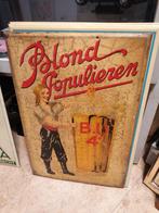 Très ancienne enseigne publicitaire 3 peupliers blonds, Collections, Enlèvement ou Envoi