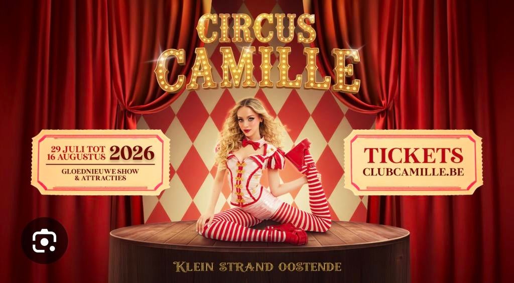 Circus Camille 13/08, 14/08 of 15/08, Tickets en Kaartjes, Evenementen en Festivals