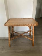 Rieten bijzettafel, Huis en Inrichting, Gebruikt, 55 tot 75 cm, Rechthoekig, Hout