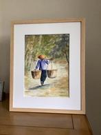 Ingelijste aquarel, Antiek en Kunst, Ophalen of Verzenden