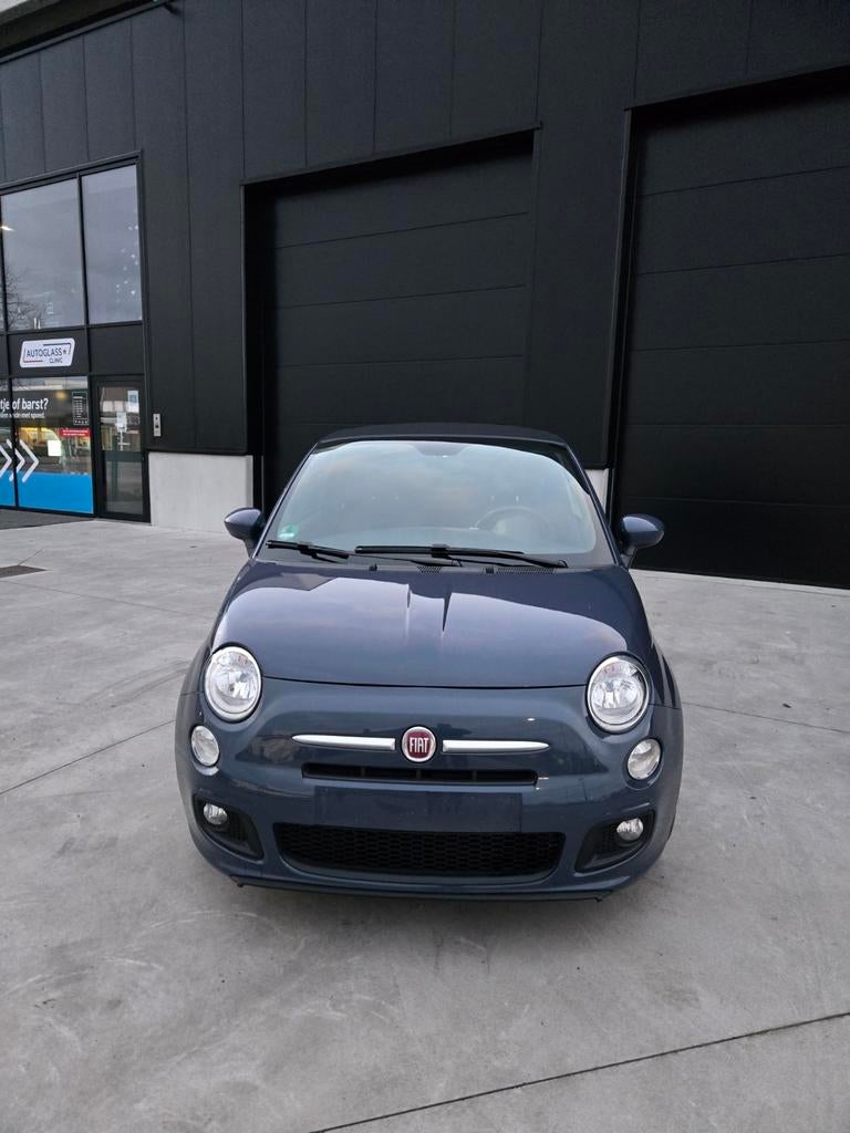 Fiat 500 S cabrio, Zwart, Cabriolet, Blauw, Handgeschakeld