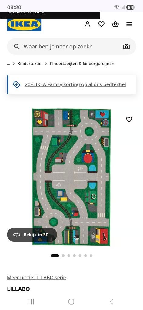 Nieuw speeltapijt Ikea, Ophalen