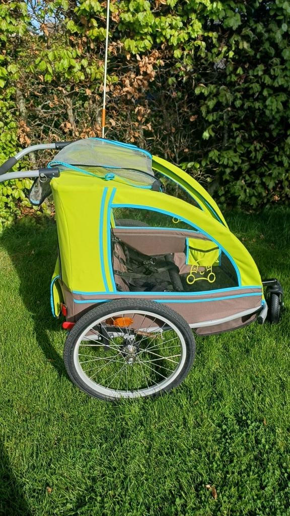 Vently fietskar met wandeloptie voor 2., Enlèvement, Comme neuf, Remorque pour enfant, Vantly