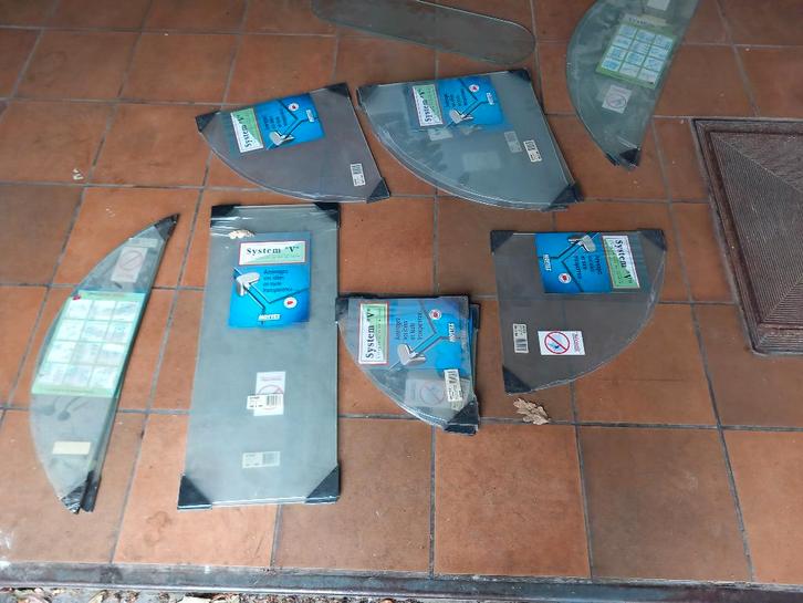 180 glazen legborden/schappen/legplanken, Huis en Inrichting, Woonaccessoires | Wandplanken en Boekenplanken, Ophalen of Verzenden