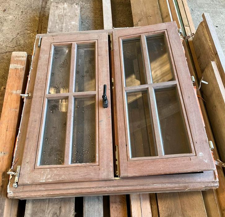 Fenêtre en bois, Bricolage & Construction, Vitres, Châssis & Fenêtres, Utilisé, Fenêtre de façade ou Vitre, 80 à 120 cm, 80 à 120 cm