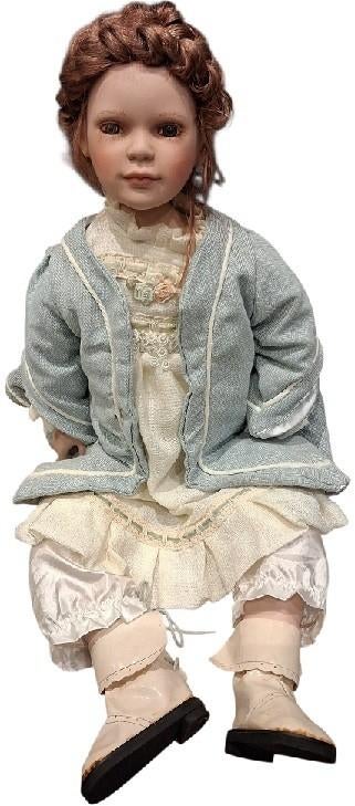 grote porseleinen pop, B, B, Poupée, Comme neuf