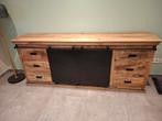 Dressoir in mangohout, Huis en Inrichting, Kasten | Dressoirs, Ophalen, Gebruikt, Met deur(en), 200 cm of meer