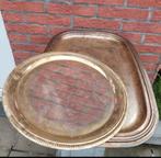 Plateaux en métal argenté 4530 et 35 de diamètre *25€/les2*, Enlèvement, Utilisé, Rectangulaire, Métal