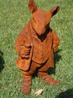 statue d un rat en costume en fonte rouillé .., Jardin & Terrasse, Enlèvement ou Envoi, Neuf, Métal, Animal